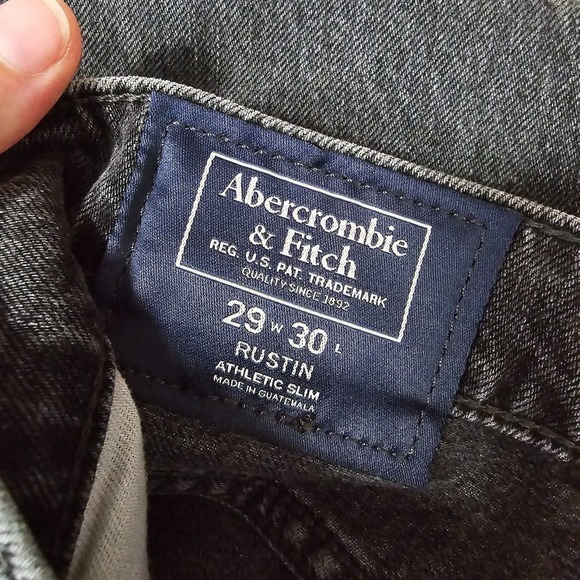 Abercrombie Fitch‎ Rustin Jeans Men’s 29x30 Black Athletic Skinny Distressed - Picture 5 of 13